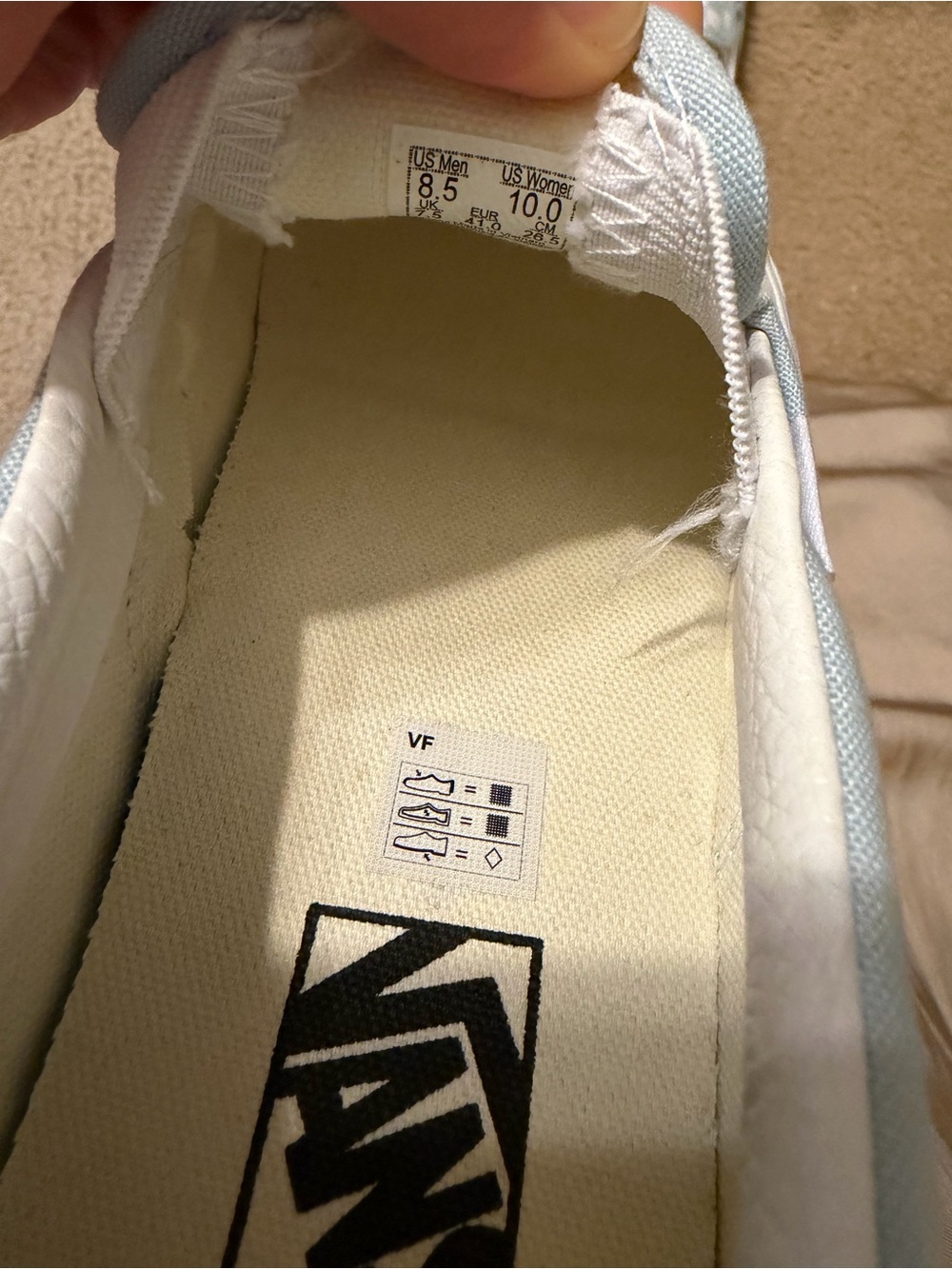 Vans Classic Checkerboard Slip-On Shoes Blue/White NWT Women’s 10 / Men’s 8.5 - Picture 6 of 6